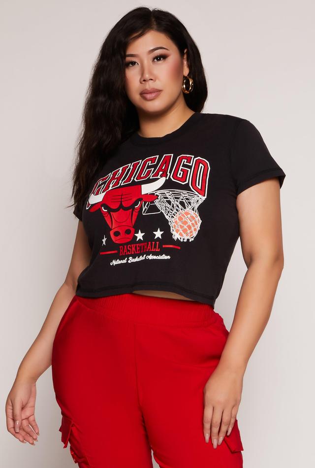 Womens Plus Size NBA Chicago Bulls Crop Top Product Image