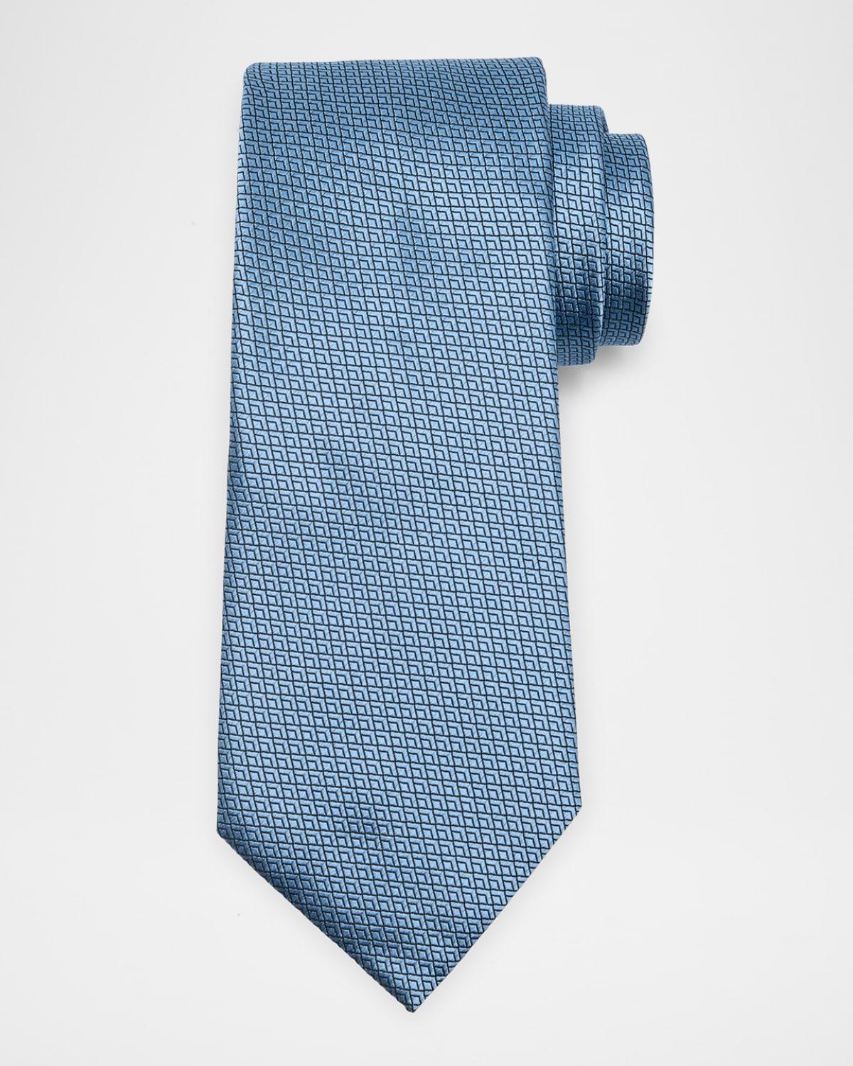 Mens Diamond Woven Silk Tie Product Image