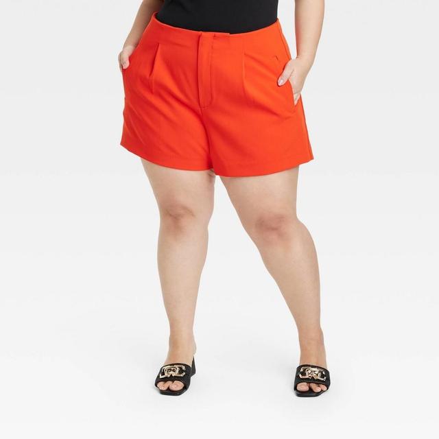 Womens High-Rise Tailored Shorts - A New Day Red 26 Product Image