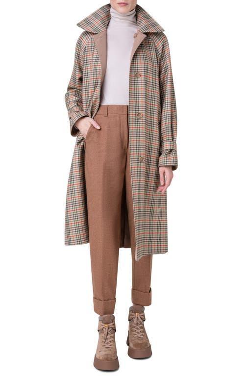 Akris Check Reversible Virgin Wool & Silk Taffeta Coat Product Image