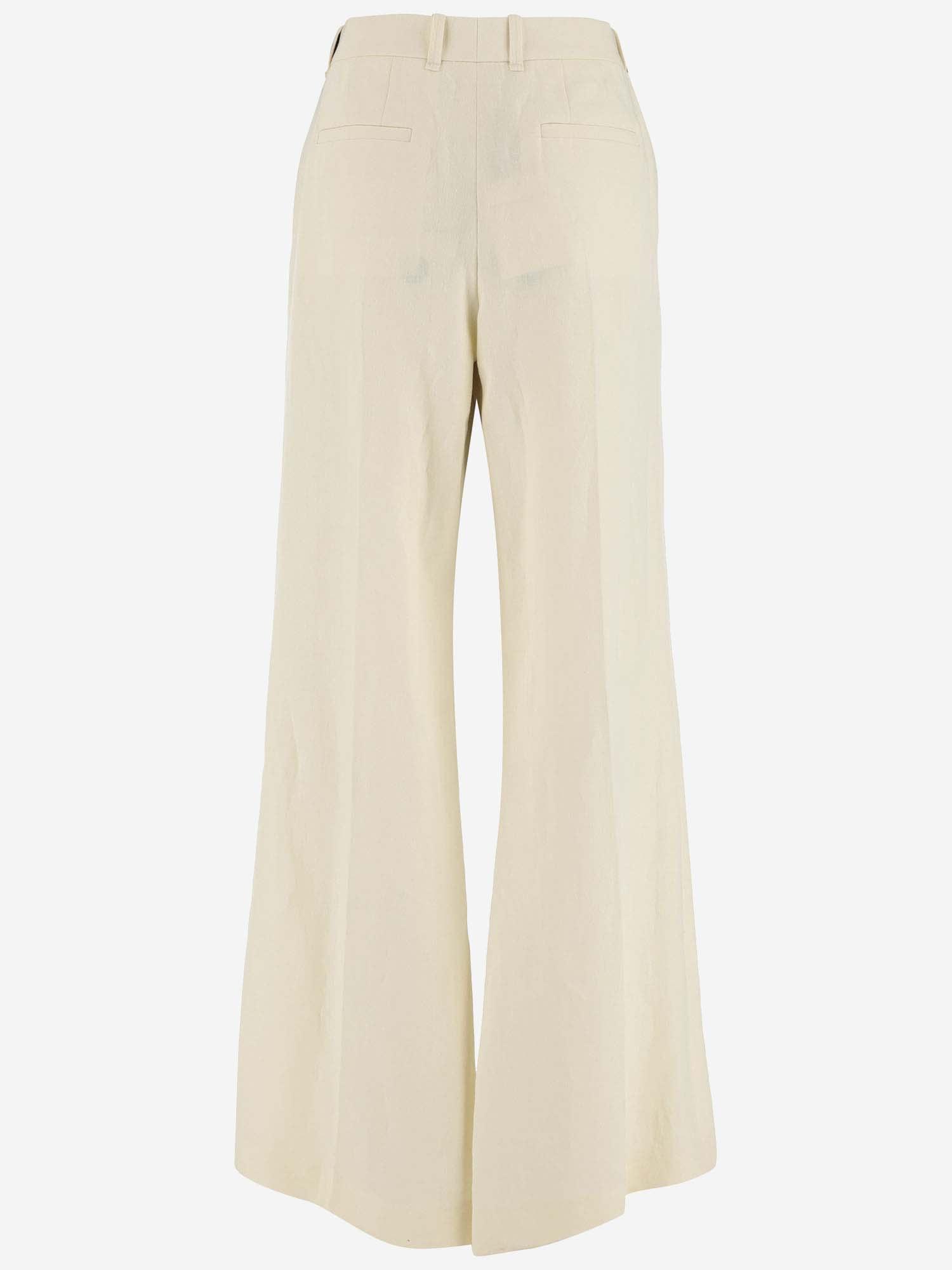 Linen Flared Pants In Off White Product Image