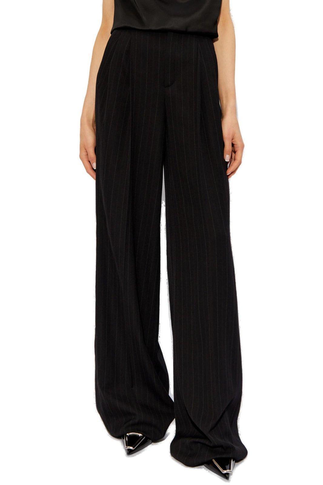 Wide Leg Striped Pants In Black Product Image