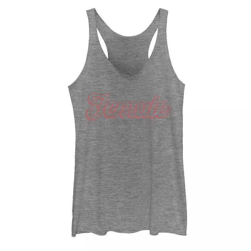 Juniors Coca-Cola Ice Cold Badge Racerback Tank Top, Girls Gray Grey Product Image