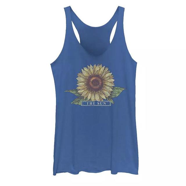 Juniors Sunflower Tank Top, Girls Royal Grey Product Image