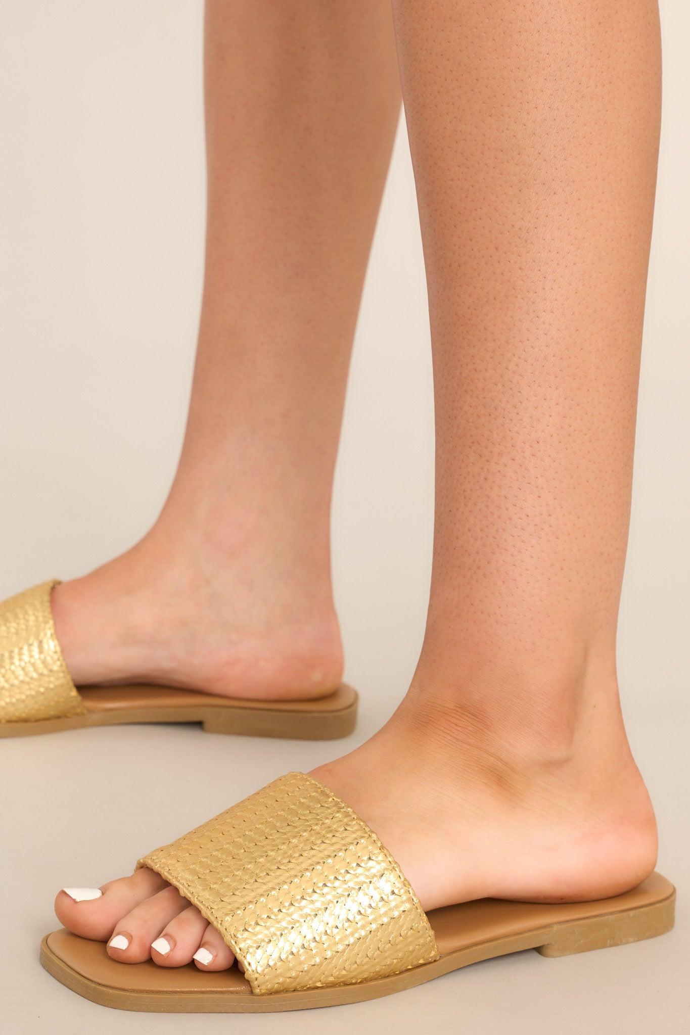 Walk Confidently Gold Sandals Product Image