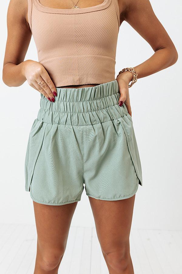 Running Laps High Waist Shorts In Sage Product Image