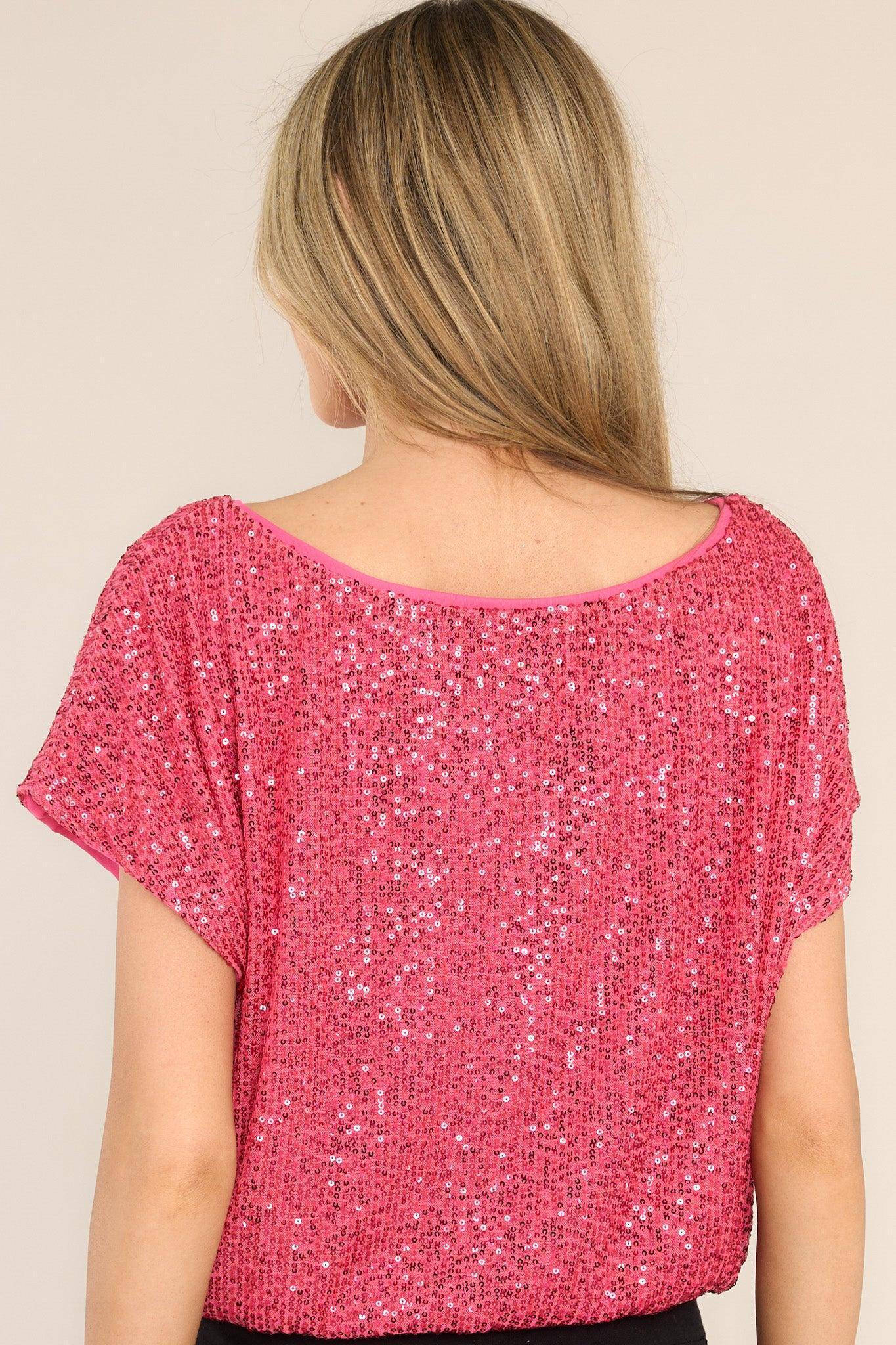 I'm Tempted Hot Pink Sequin Top Product Image