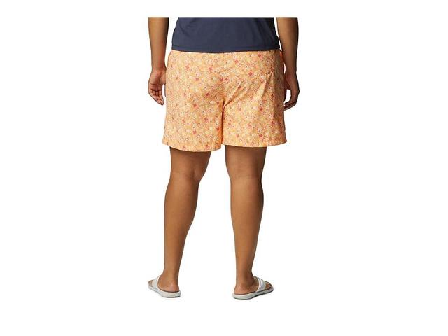 Columbia Plus Size Sandy River II Printed Shorts (Peach/Mini Hibiscus) Women's Shorts Product Image