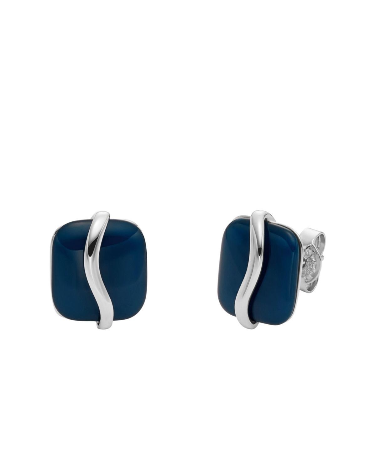 Skagen Womens Sofie Sea Glass Blue Organic-Shaped Stud Earrings Product Image