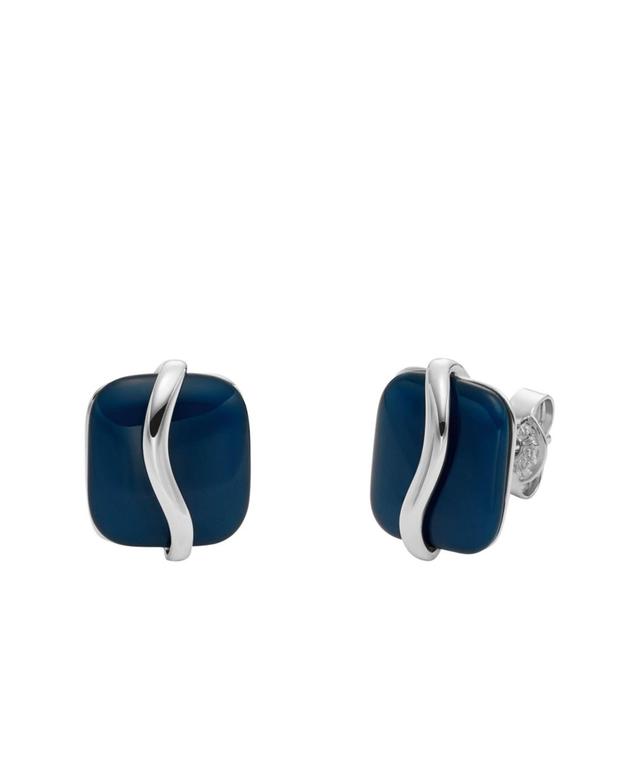 Skagen Womens Sofie Sea Glass Blue Organic-Shaped Stud Earrings, SKJ1810040 Product Image