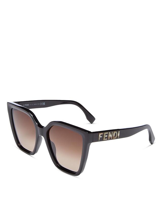 FENDI Womens Lettering 55mm Geometric Cat Eye Sunglasses Product Image