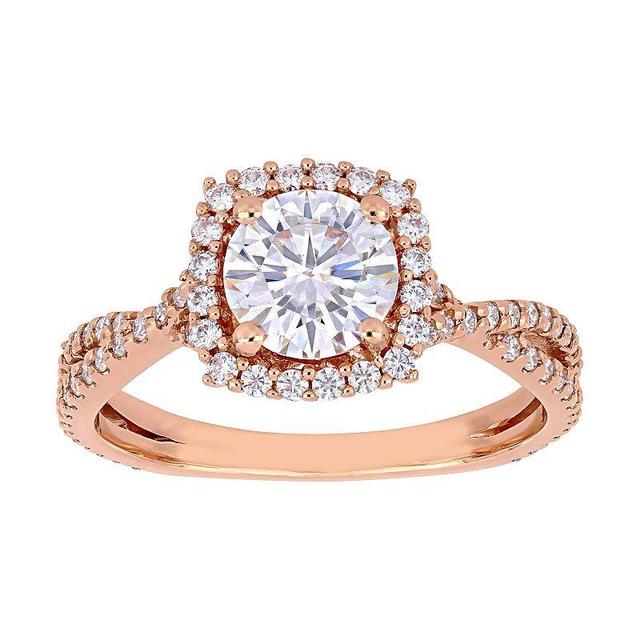 Stella Grace 10k Rose Gold Lab Created Moissanite Engagement Ring, Womens White Product Image