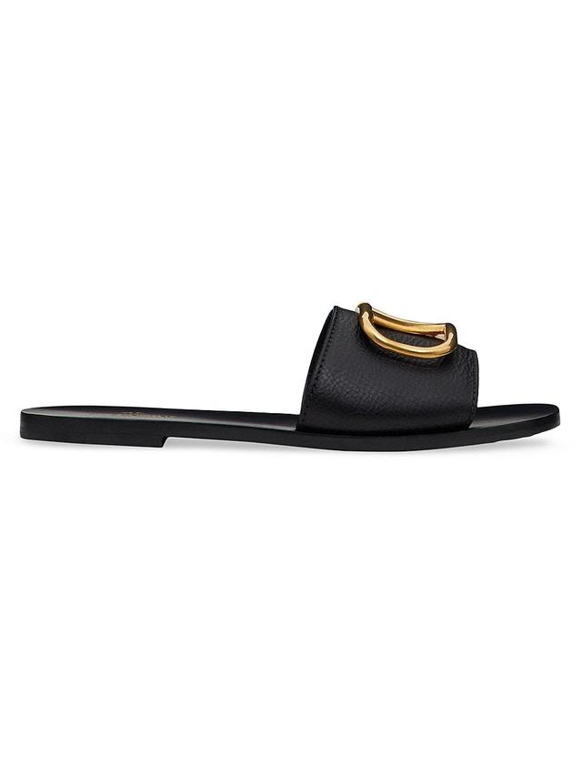 Womens VLogo Signature Slide Sandals in Grainy Cowhide Product Image