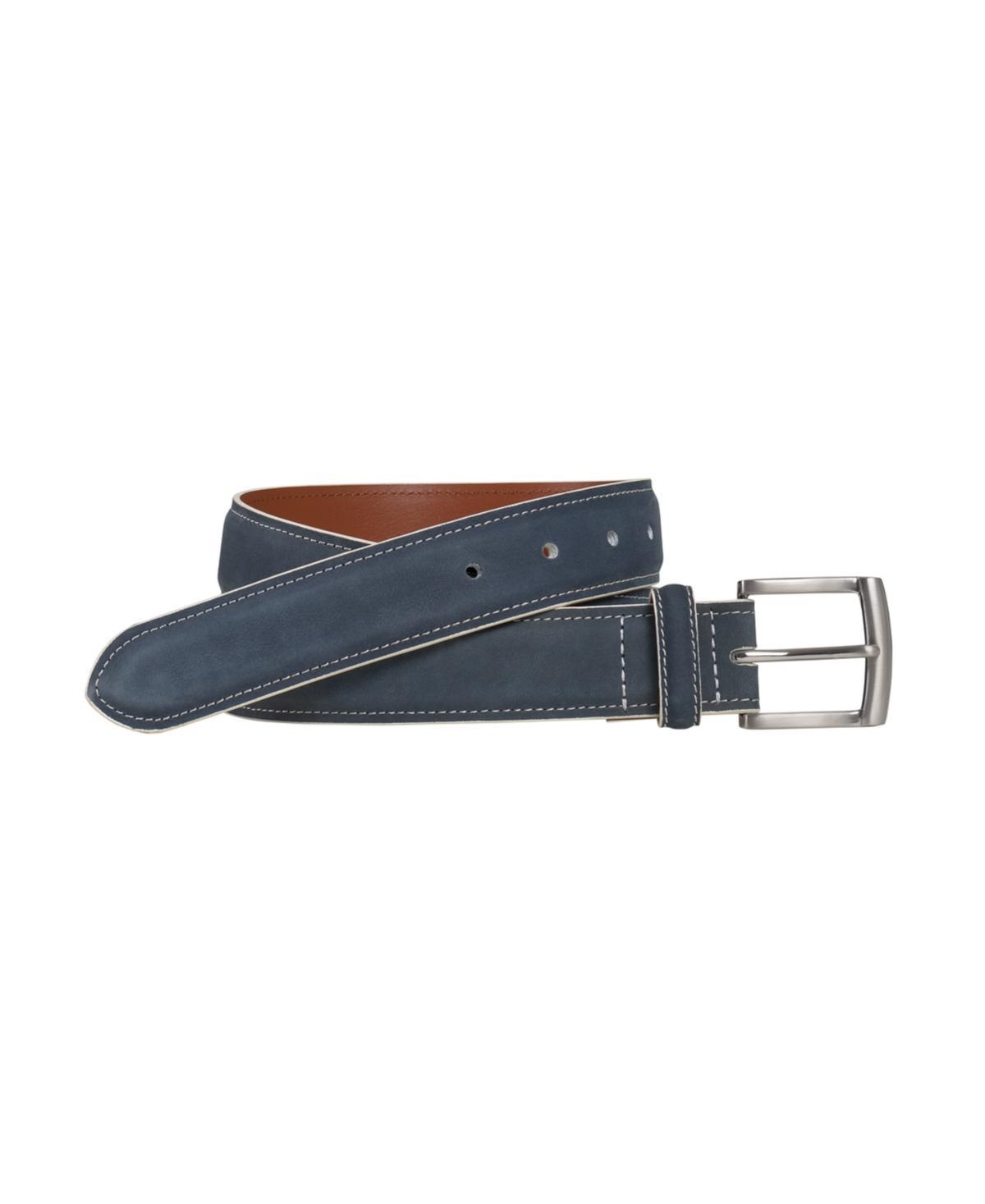 Johnston & Murphy Painted Edge Belt (Navy Leather) Men's Belts Product Image