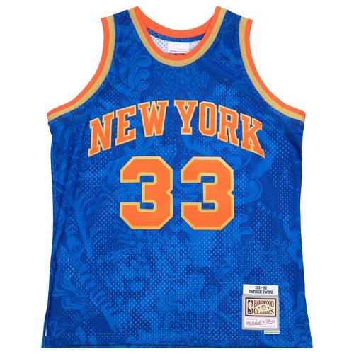 Mens Mitchell & Ness Patrick Ewing Blue New York Knicks Hardwood Classics 1991-92 Lunar New Year Swingman Jersey Product Image