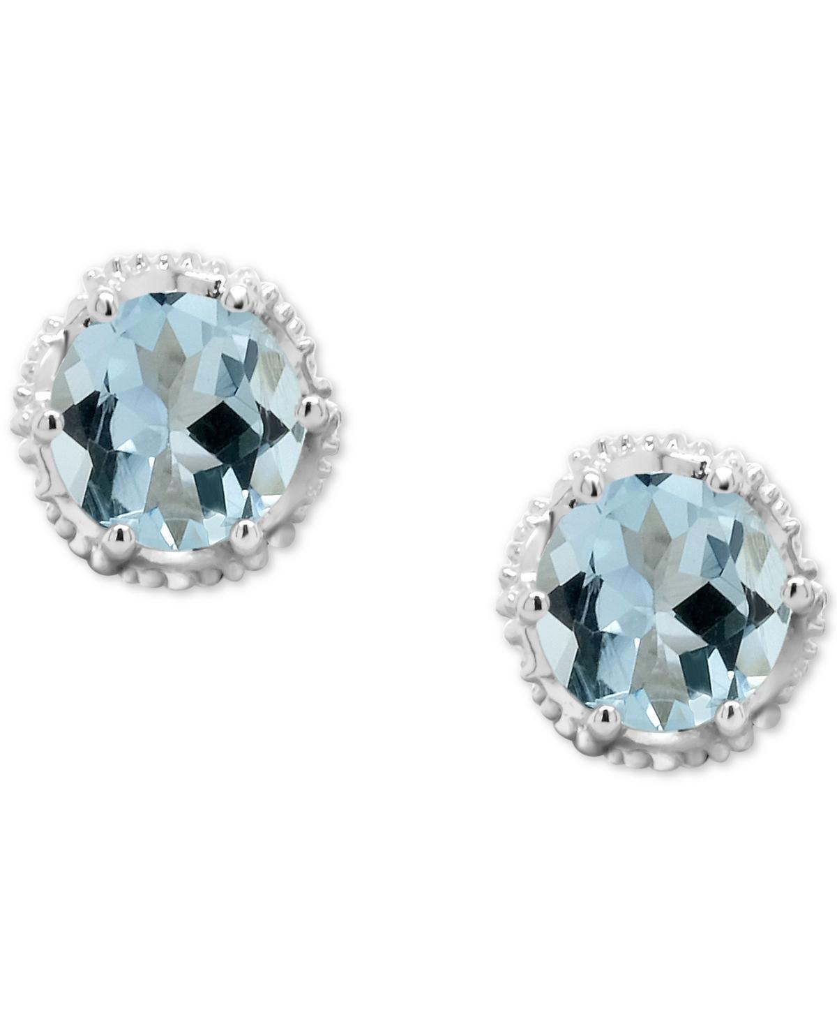 Aquamarine Stud Earrings (3/4 ct. t.w.) in Sterling Silver (Also - Opal Product Image