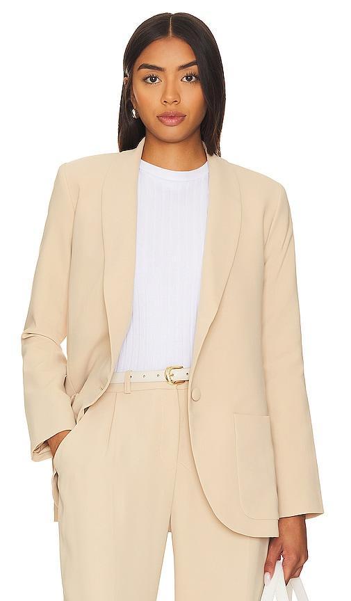 Amanda Uprichard Shawl Collar Blazer in Ivory - White. Size M (also in XS, S, L). Product Image