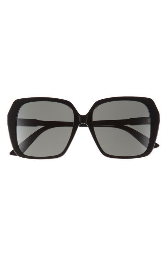 56mm Oversize Square Sunglasses In Black Black Grey Product Image