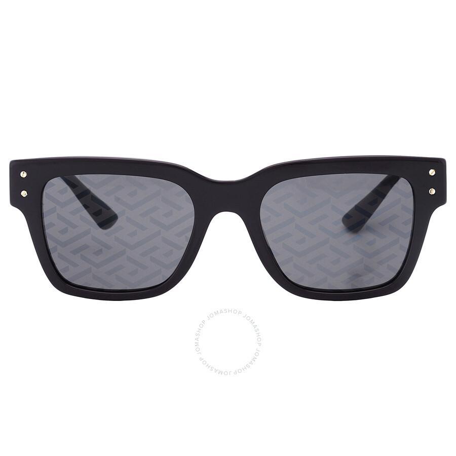 VERSACE Open Box -  Dark Grey Monogram Blue Square Men's Sunglasses Ve4421 Gb1/f 52 In Black / Blue / Dark / Grey Product Image