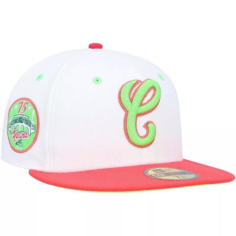 Mens New Era /Coral Chicago Sox Cooperstown Collection Comiskey Park 75th Anniversary Strawberry Lolli 59FIFTY Fitted Hat Product Image