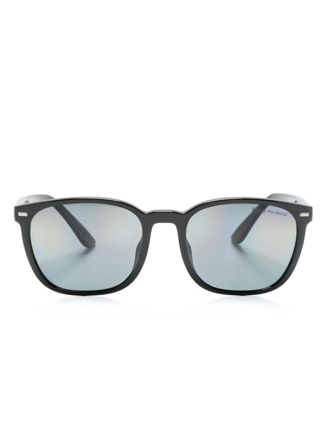 Square-frame Logo-engraved Sunglasses In Black Product Image