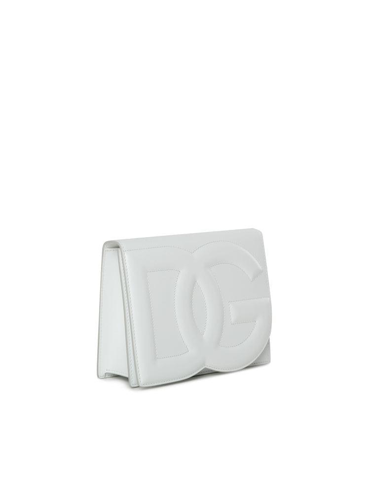 Logo Bag Shoulder Bag In Calfskin In White Product Image