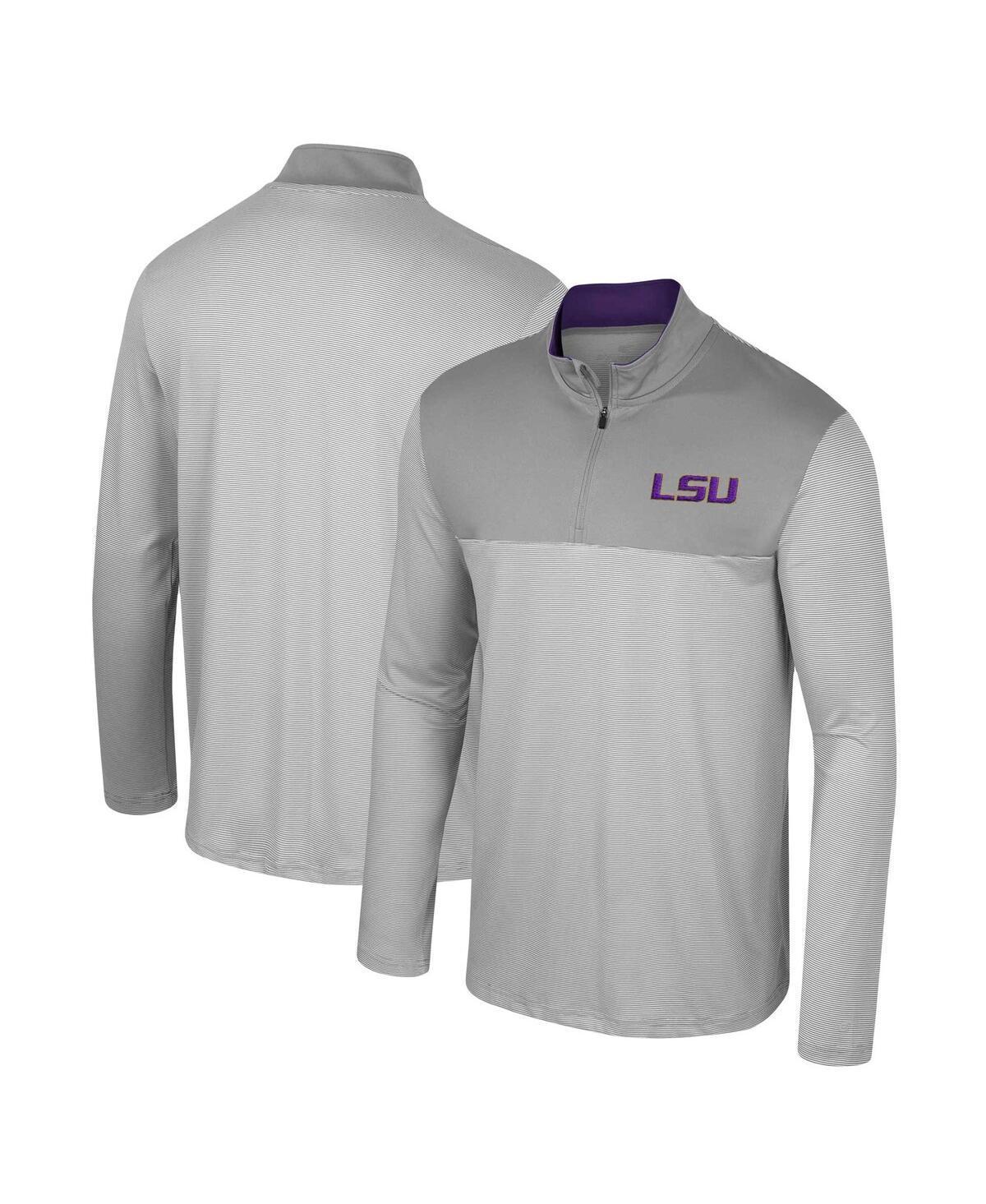 Mens Colosseum Gray Lsu Tigers Tuck Quarter-Zip Top Product Image