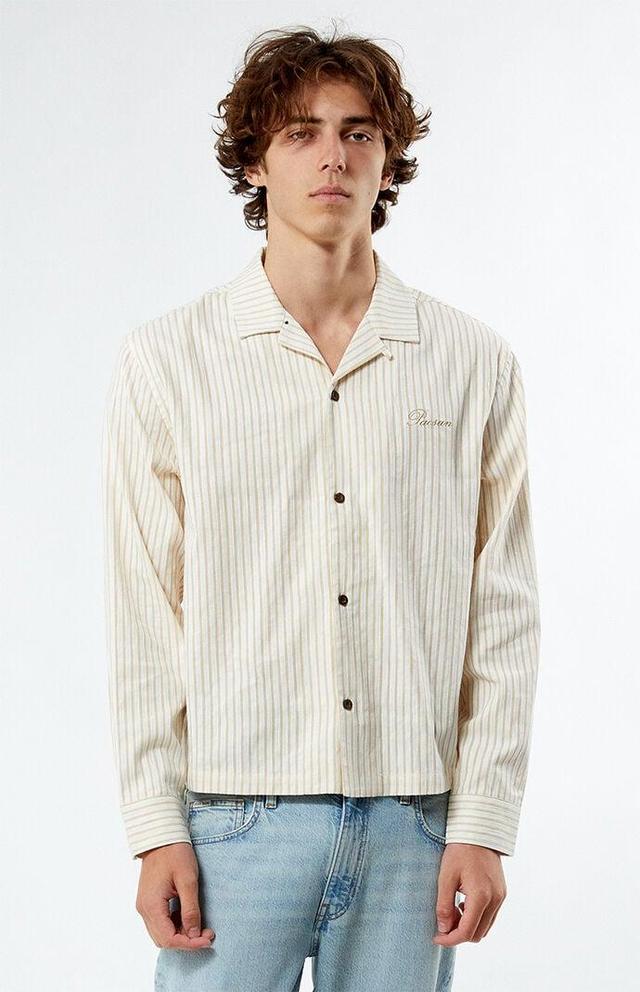 Men's Long Sleeve Stripe Camp Shirt Product Image