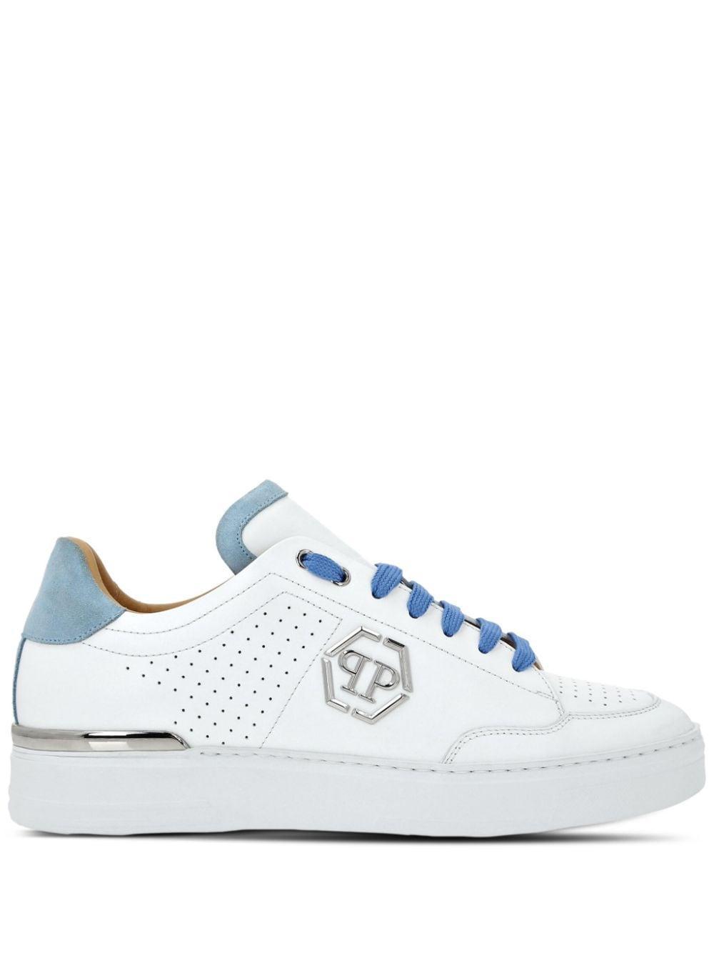 Hexagon Panelled Low-top Sneakers In White Product Image