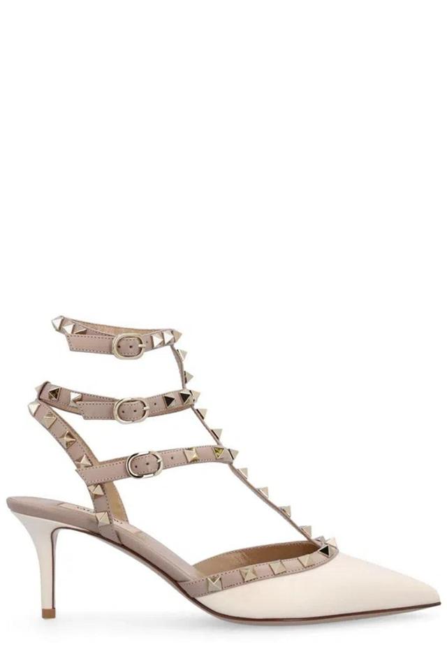 VALENTINO GARAVANI Garavani Rockstud Slingback Pumps In White Product Image