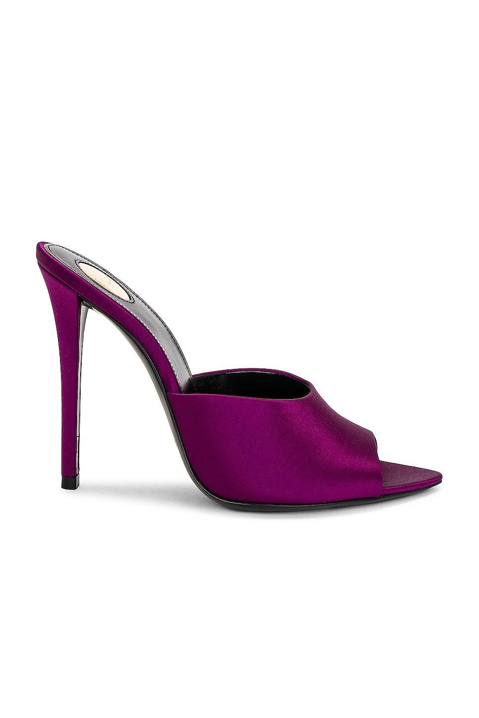 Saint Laurent Goldie Mule Sandal in Cyclamen - Purple. Size 36.5 (also in 36, 37, 37.5, 38, 39, 39.5). Product Image