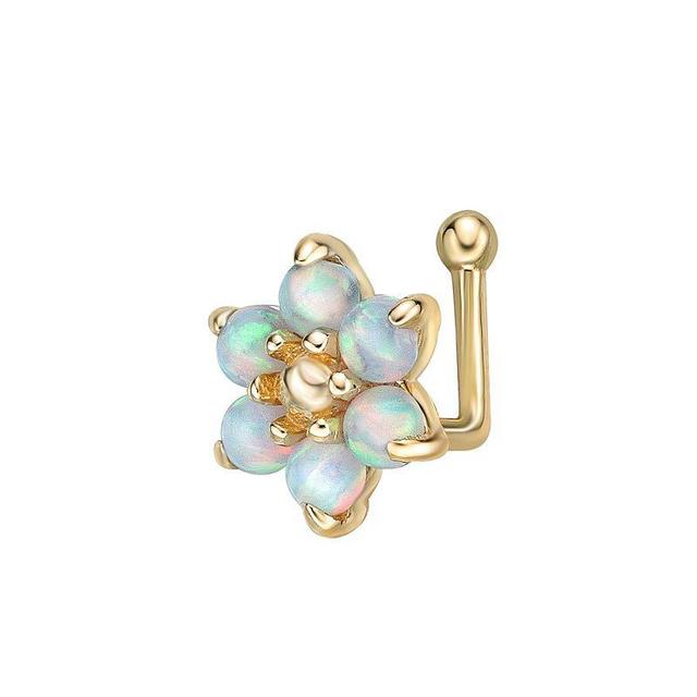 Lila Moon 14k Gold Flower Nose Ring, Womens, White Product Image