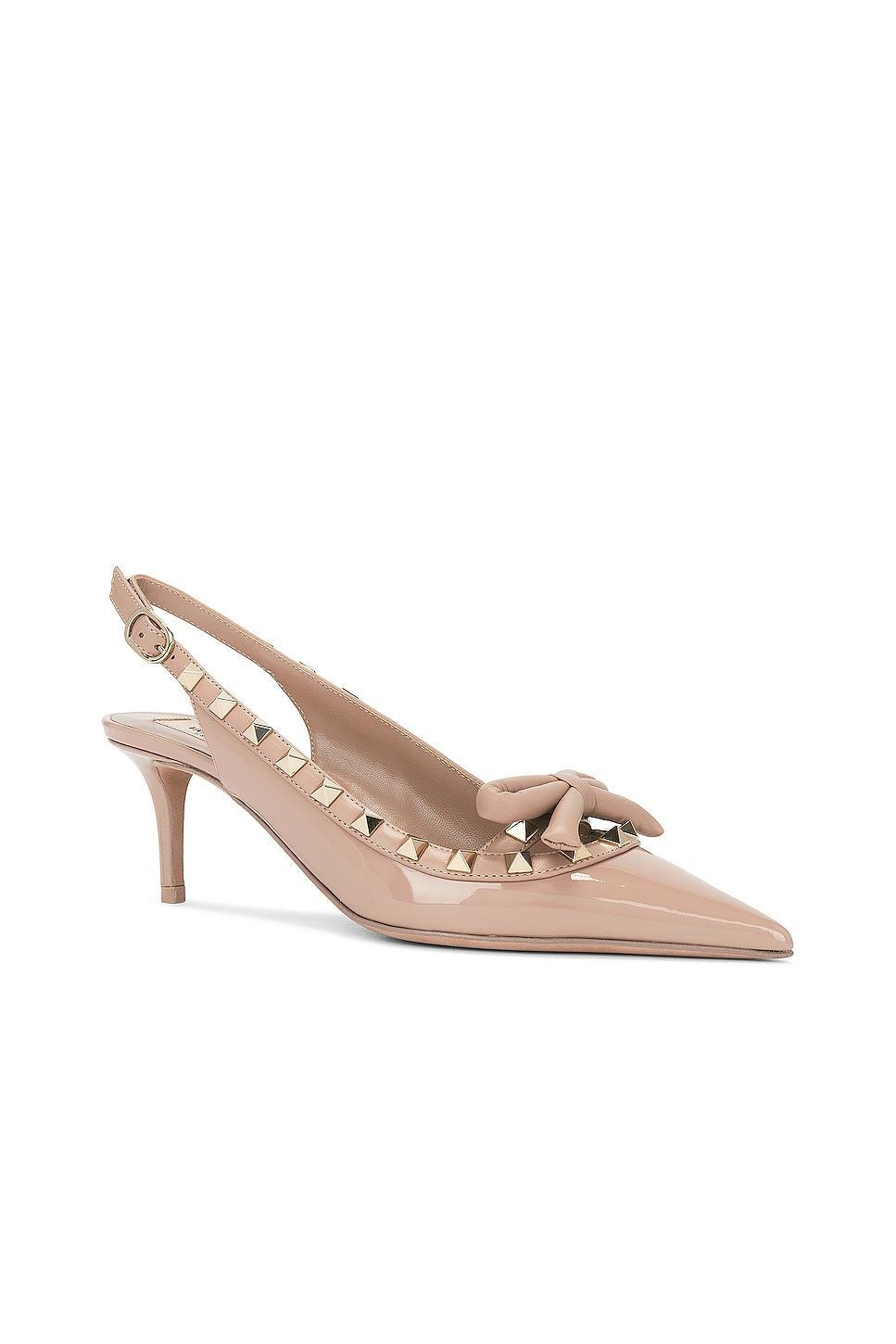 Valentino Garavani Rockstud Bow Sling Back Pump in Rose Product Image