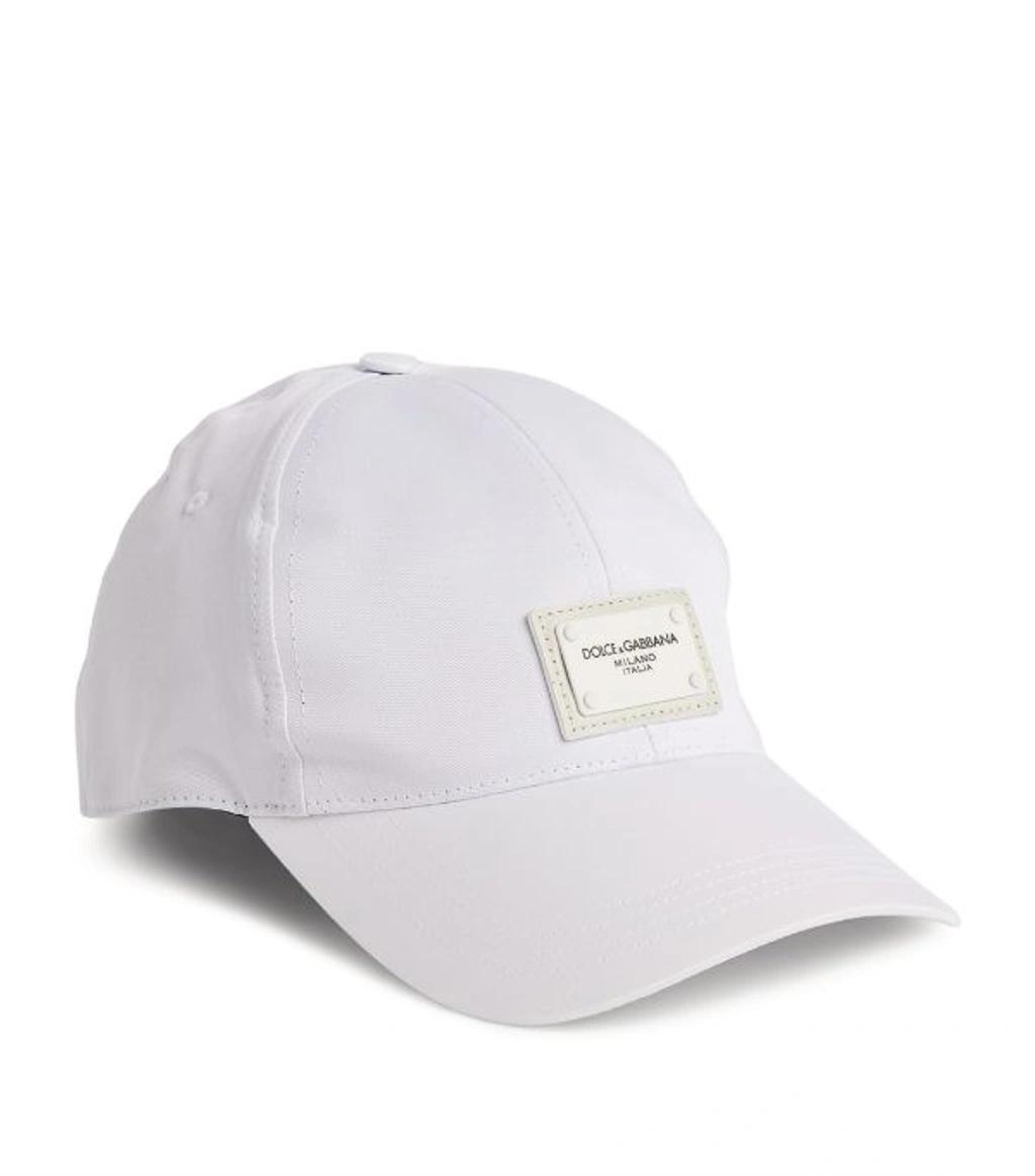 Logo Branded Plate Baseball Cap In White Product Image