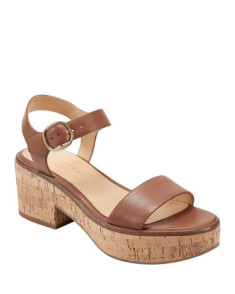 Metallic Cork Ankle-Strap Sandals Product Image