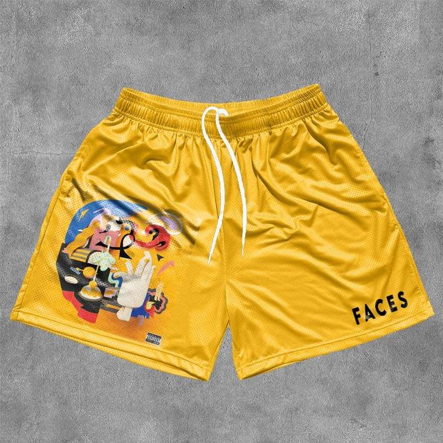 Vintage Faces Graphics Mesh Shorts Product Image