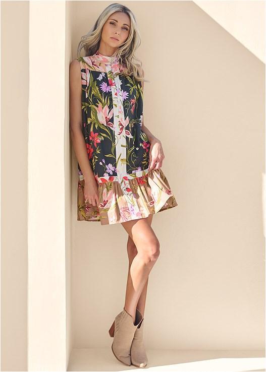 Ruffle Hem Shirt Dress Product Image