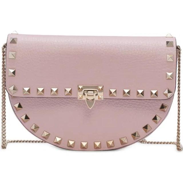 VALENTINO GARAVANI Mini Rockstud Leather Saddle Crossbody Bag In Purple Product Image