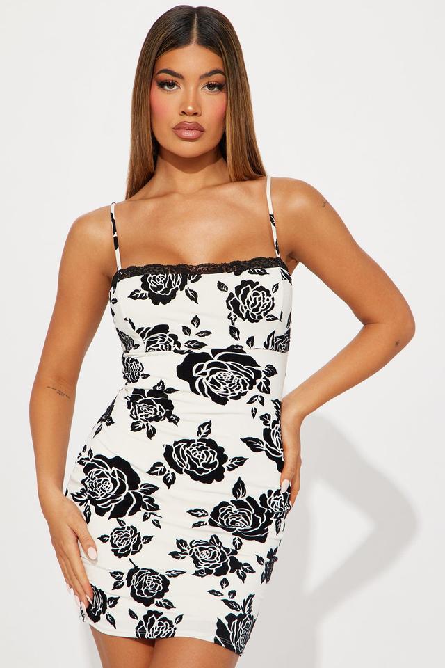 Maya Floral Mini Dress - Ivory/combo Product Image