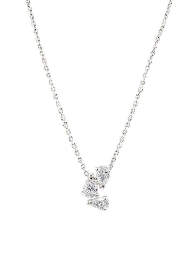 Womens Serti Sur Vide 18K White Gold & 0.75 TCW Diamond Pendant Necklace Product Image