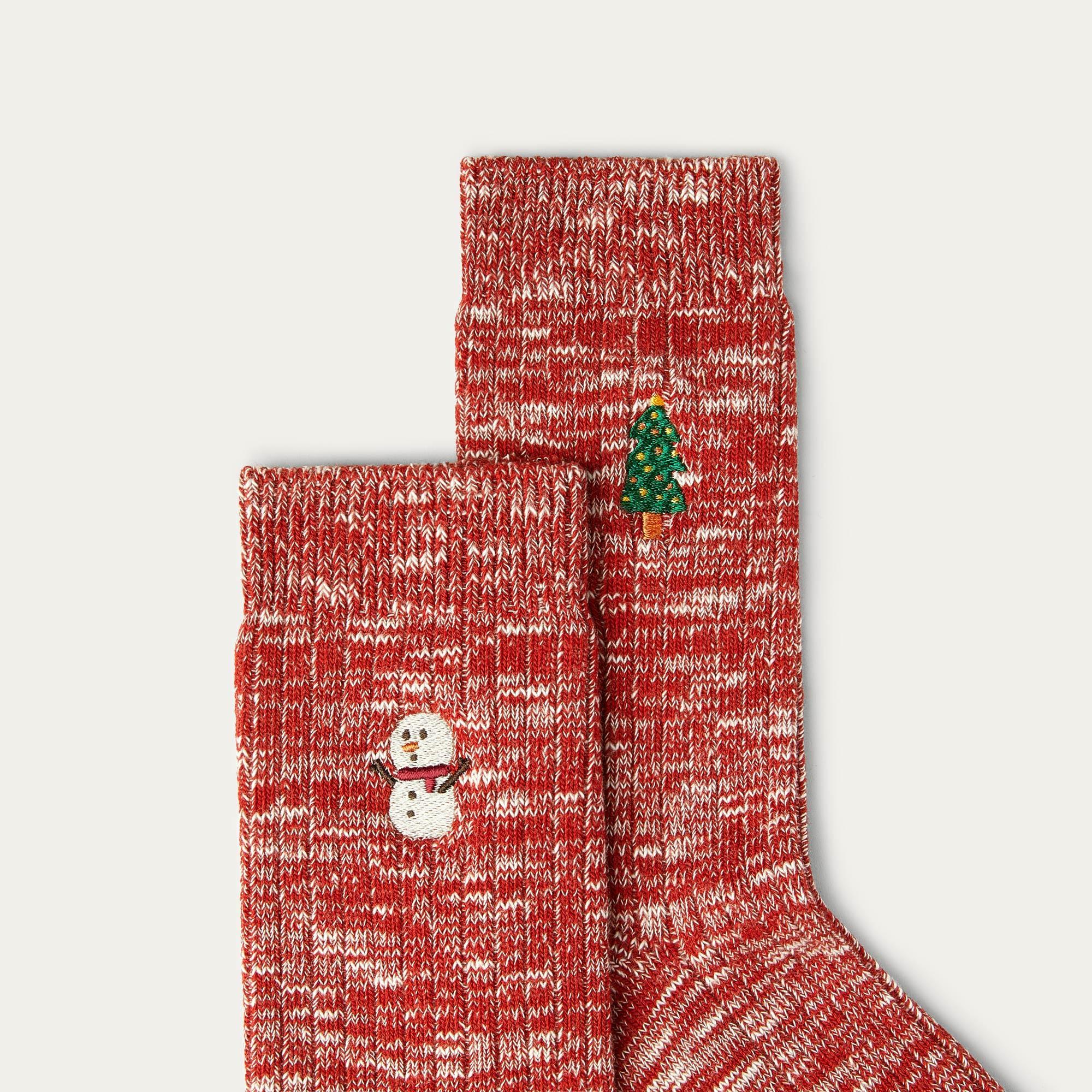 2 Pairs Holiday Socks - Snowman & Tree Product Image