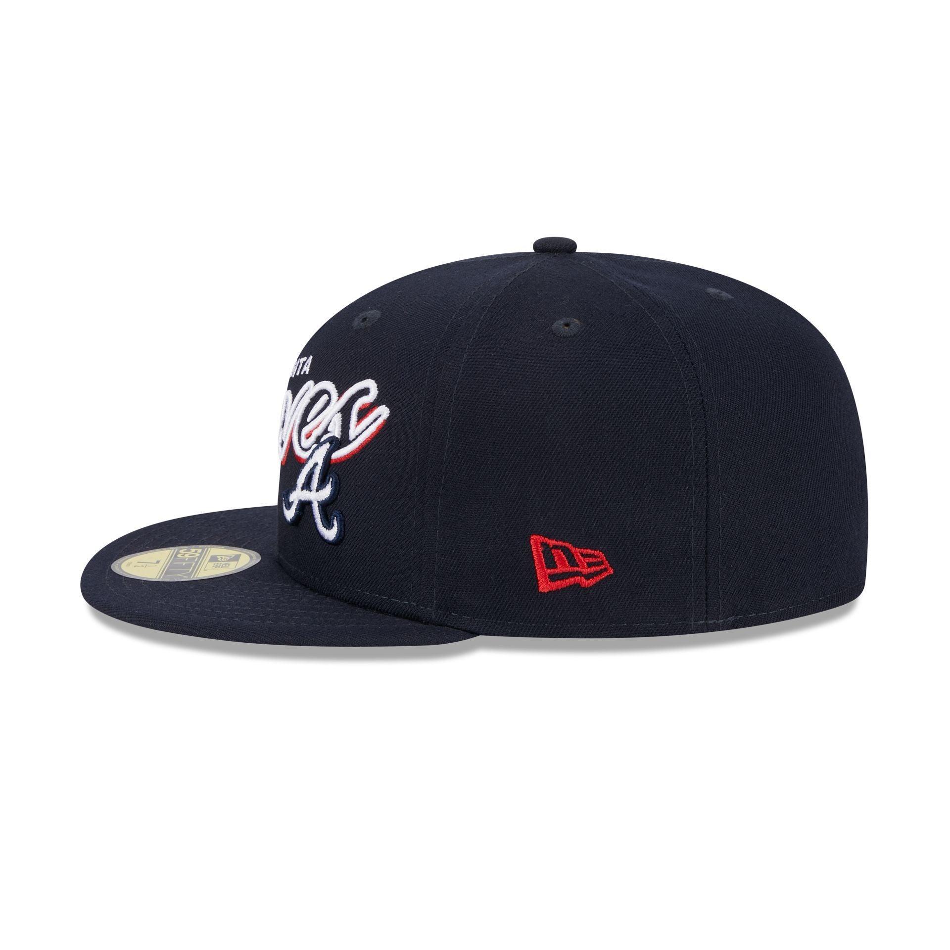 Atlanta Braves Script Sided 59FIFTY Fitted Hat Male Product Image