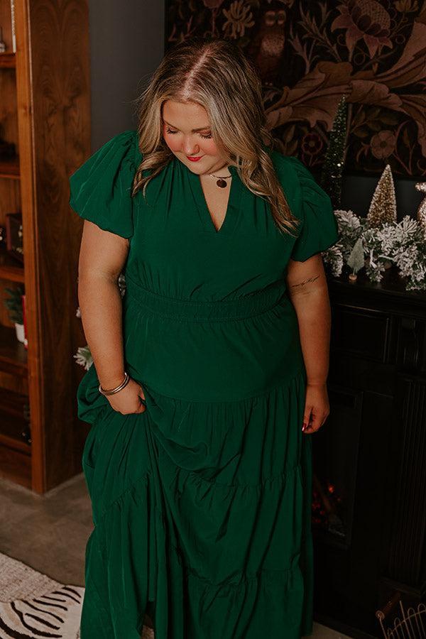 Simply Sweet Maxi Dress in Hunter Green Curves Product Image