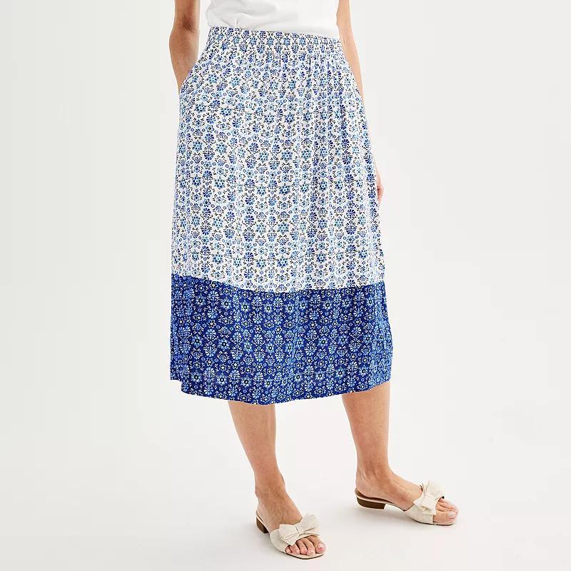 Womens Croft & Barrow Elastic Waist Midi Skirt Product Image