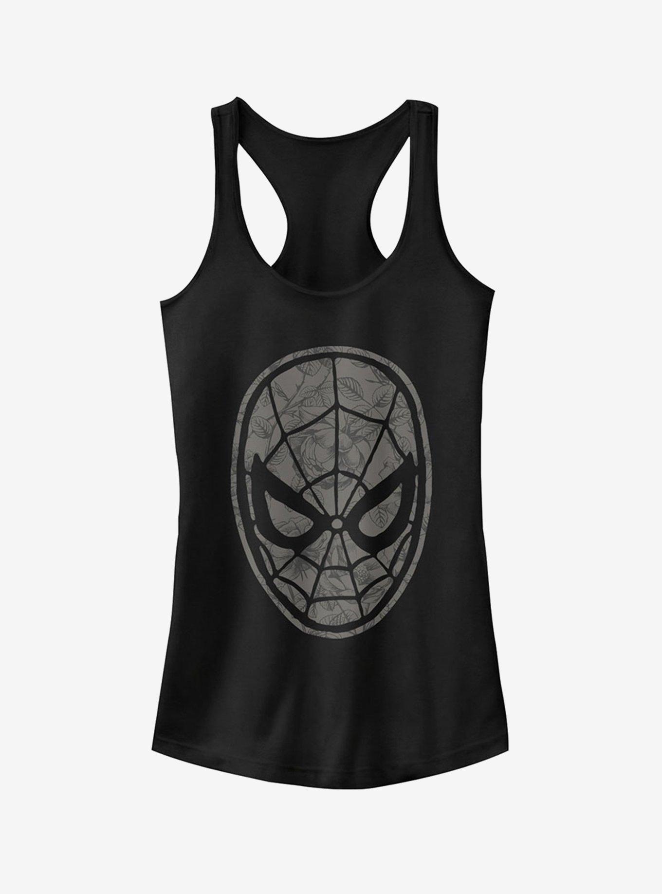 Marvel Spider-Man Grayscale Floral Print Girls Tank Product Image