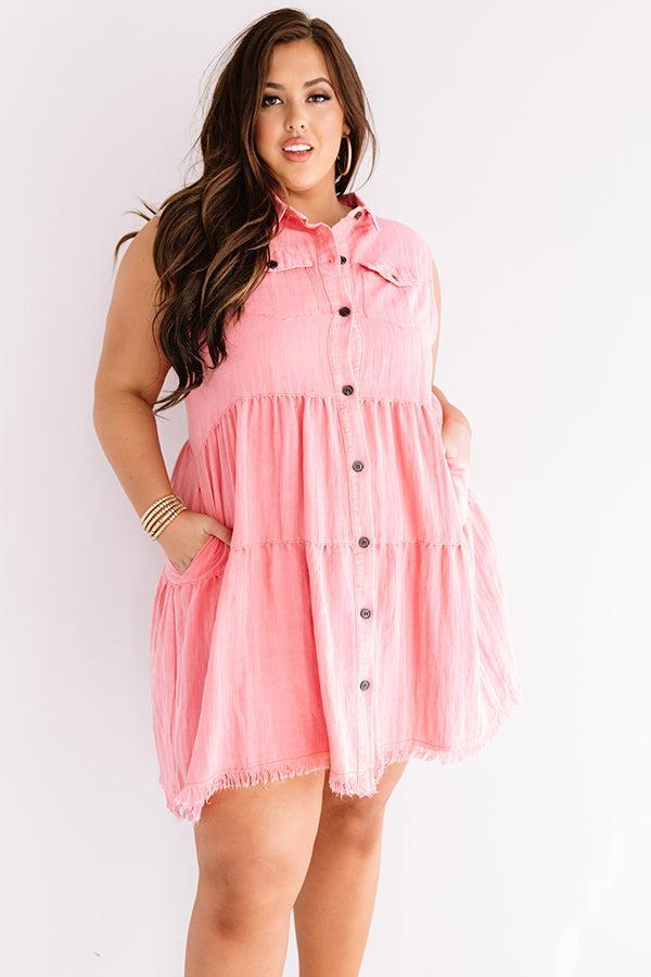 Text You Later Shift Dress In Pink Curves Product Image