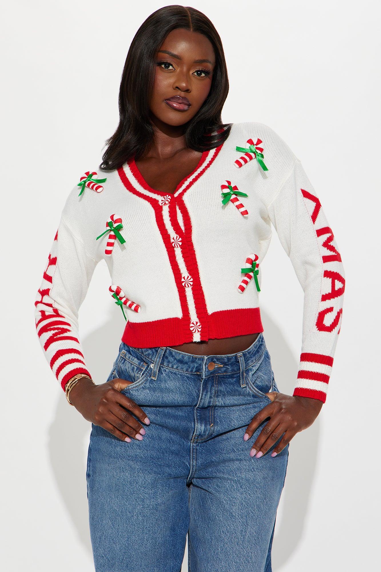 Merry Xmas Time Cardigan - White/combo Product Image