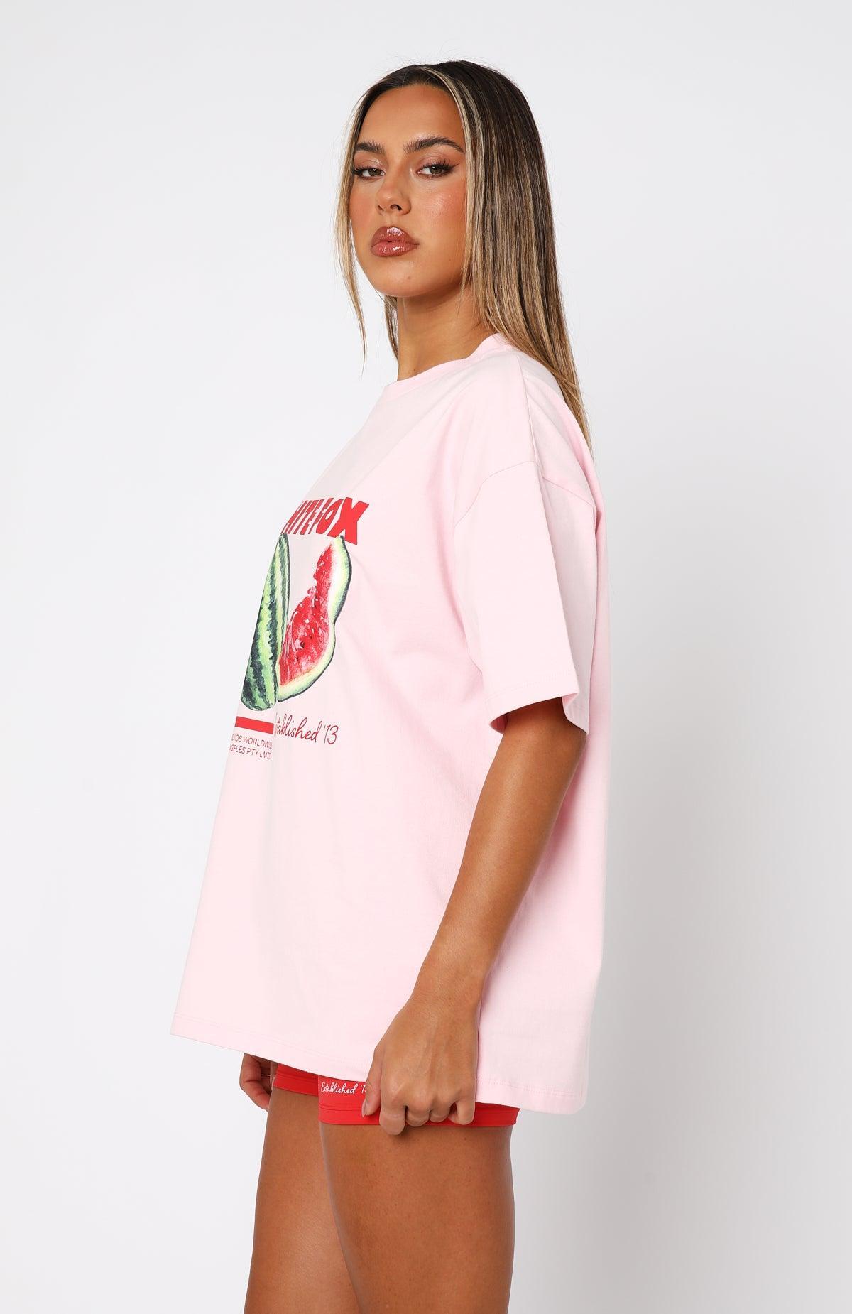 Euro Vacay Oversized Tee Pink Product Image