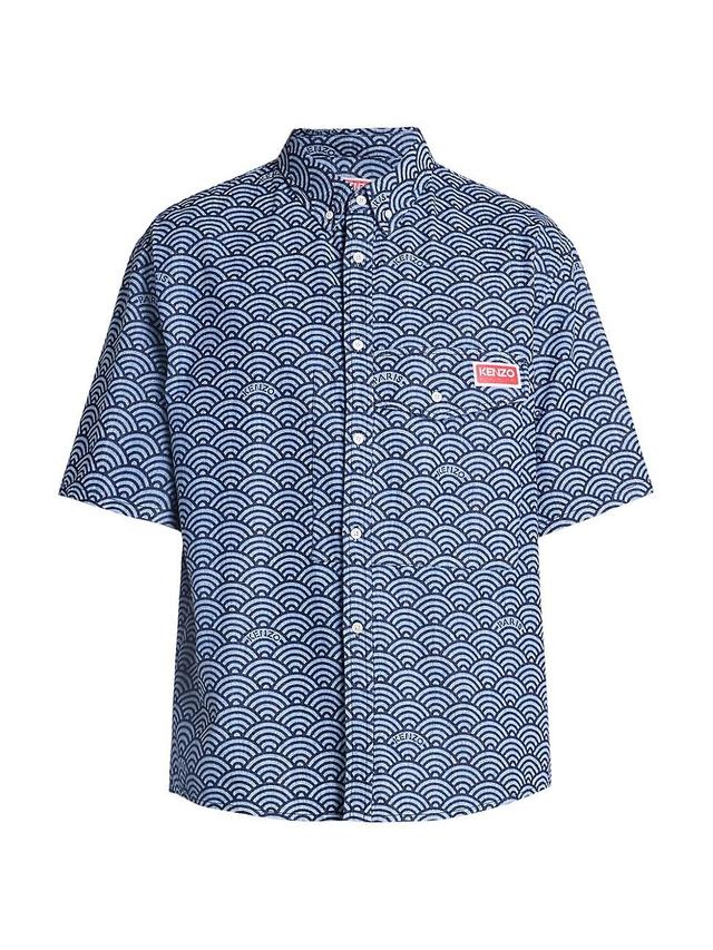 Mens Seigaiha Denim Button-Down Shirt Product Image