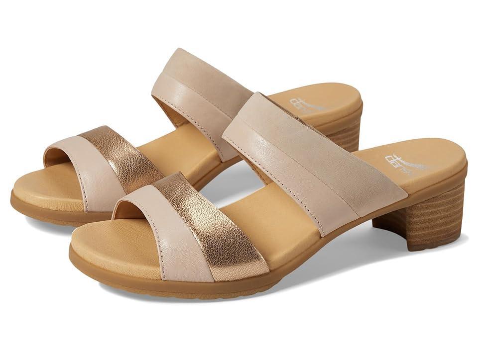 Dansko Theresa Mixed Leather Block Heel Slides Product Image